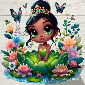 Princess Tiana Png, Cute Tiana Png, Tiana Clipart, Princess Png, Tiana Tshirt Design, Transparent Background, High Resolution, Download