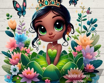 Prinses Tiana png, schattige Tiana png, Tiana clipart, prinses png, Tiana tshirt ontwerp, transparante achtergrond, hoge resolutie, download