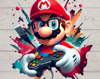 Aquarelle de jeu Super Mario Png, aquarelle de jeu Png, Clipart, Mario Design, haute résolution, fond transparent, téléchargement immédiat