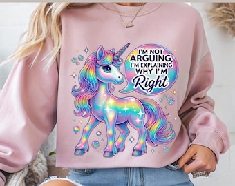 Sassy Unicorn PNG: Funny Holographic Rainbow Design (Digital Download)