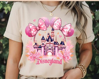 Castillo de Disneyland con lazo coqueto PNG: Diseño del Reino Mágico (Descarga digital)