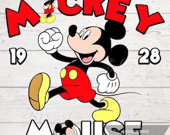 Retro Mickey Png, 1928 Mickey Mause, Retro Cartoon, Mickey Geburtstag, Mickey Mause Tshirt Design, hochauflösender, transparenter Hintergrund