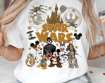 Star Wars Mickey PNG, Disney Star Wars Characters PNG, Jedi Mickey Minnie Png, Donald Daisy Galaxy PNG, Disney Star Wars Mashup Png