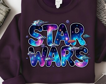 Star Wars Galaxy Typography PNG Design, Space Ship Nebula Lettering Graphic, Cosmic Sci Fi Aesthetic Shirt Design May The 4th Theme