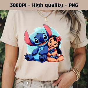 Stitch And Lilo Png, Baby Stitch & Kids Lilo Png, Stitch Clipart, Stitch T-Shirt Design, Disney Characters, Cute Stitch, Digital Download