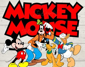 Mickey Mause Png, Mickey Mause Clipart, Mickey Font, Mickey Mause Friends, High-Resolution, Transparent Background, Instant Download