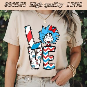 Thing Love Png, Red Coquette Bow Png, Dr. Seuss Love, Teacher Love Png, Thing 1 Thing 2 Png,  Cat In The Hat Png, Instant Download