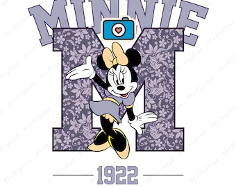 Affiche vintage Minnie Mouse PNG, Minnie Girl Design PNG, art mural Disney rétro, décoration de chambre jolie fille, art de bande dessinée des années 1920, téléchargement immédiat