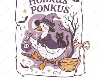 Funny Witch Goose PNG: Honkus Ponkus Halloween Clipart (Digital Download