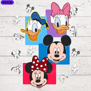 Mickey And Minnie Png, Donald Duck Png, Daisy Duck Png, Mickey Mause Friends, High-Resolution, Transparent Background, Instant Download