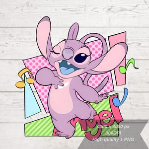 Angel Png, Cute Angel Png, Stitch Clipart, Music Angel, Cartoon Png, file for Sublimation, Transparent Background, High Resolution, Download