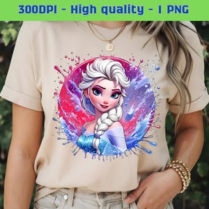 Princess Watercolor Elsa Png, Frozen Png, Elsa Clipart, Princess Png, file for Sublimation, Princess Birthday Design, Instant Download