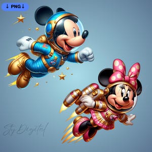 2-PNG Ratón 3D Png, Ratones Astronauta Png, Ratón Espacial Png, Ratón Diseño Digital Png, archivo para sublimación, Alta Resolución, Descarga Instantánea