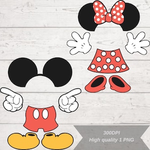 Musse och Minnie Png, Musse utan ansikte, Minnie utan ansikte, söt Minnie, mausdesign, hög upplösning, transparent bakgrund, direktnedladdning