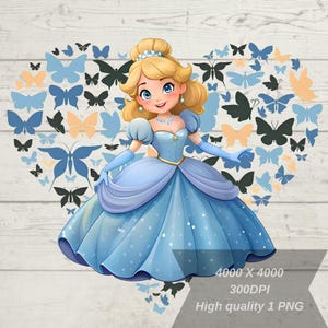 Princess Png, Cute Princess Png, Princess Birds With Heart, Princess Png, Princess Tshirt Design, Transparent Png, High Resolution, Download