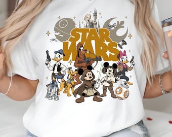 Star Wars Mickey PNG, Disney Star Wars Characters, Jedi Mickey Minnie PNG, Donald Daisy Star Wars, Galaxy Cartoon PNG, Instant Download