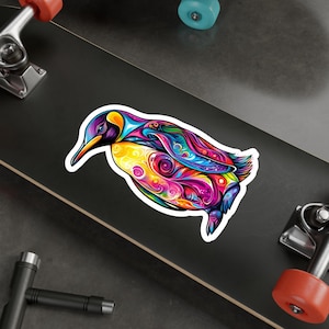 Colorful Penguin Sticker Decals, Cute Animal Laptop Decals, Vinyl Waterproof Decals for Kids, Penguin Lover Gift, Arctic Animal Car Stickers