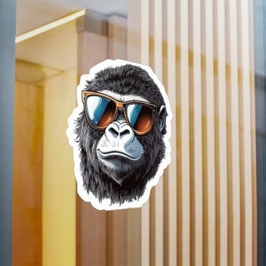 Gorilla Sunglasses Decal: Quirky Animal Laptop Sticker