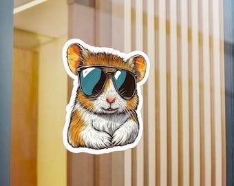 Hamster Wearing Sunglasses Sticker, Cute Animal Decal