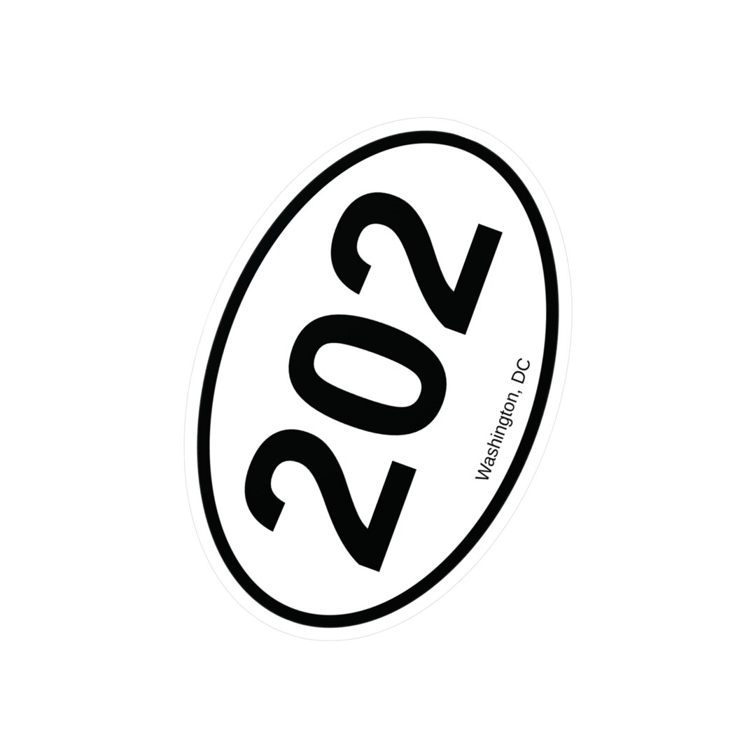 202 Area Code Sticker: Washington DC Euro Oval Vinyl Decal - Etsy