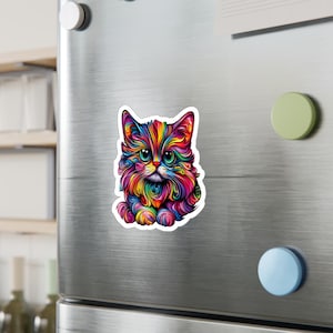 Cat Kiss-Cut Vinyl Decals - Colorful Feline Sticker, Cat Lover Gift, Laptop Decal, Cute Car Sticker, Animal Lover Gift, Cat Sticker Pack