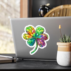 Shamrock Decals, St Patrick&#39;s Day Stickers, Green Clover Vinyl Decals, Lucky Charm Decal, Irish Car Decal