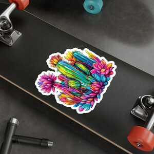 Cactus Decal, Fun Succulent Sticker, Colorful Plant Vinyl Decal, Southwest Cactus Decoration, Desert Plant Laptop Sticker, Watercolor Cactus
