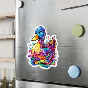 Colorful Mallard Duck Decal: Water-Resistant Vinyl Sticker