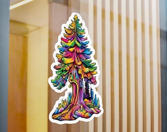 Colorful Sequoia Tree Sticker: Nature Lover Redwood Decal