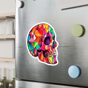 Geometric Skull Vinyl Sticker: Halloween Gothic Car Decal