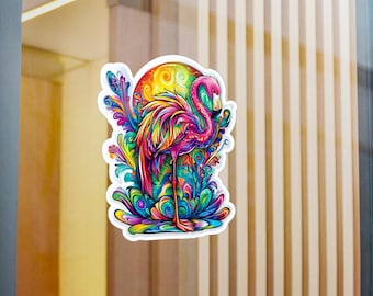 Colorful Flamingo Vinyl Decal: Tropical Beach Sticker