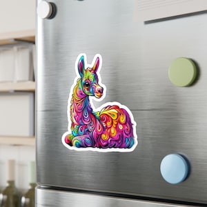 Colorful Llama Vinyl Sticker: Laptop, Water Bottle Decal