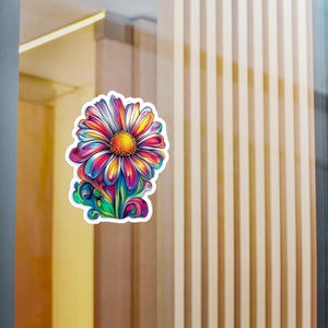 Colorful Daisy Vinyl Sticker: Boho Floral Decal