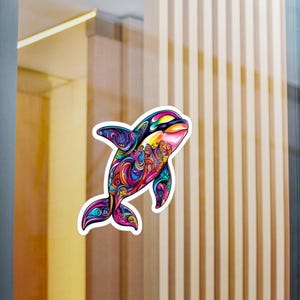 Colorful Orca Sticker: Ocean Animal Vinyl Decal