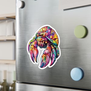 Vivid Hermit Crab Sticker: Tropical Ocean Animal Decal