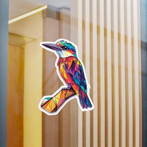 Colorful Kingfisher Vinyl Decal, Vibrant Bird Sticker for Decor, Animal Lovers, Nature Art, Kids Rooms, Gifts