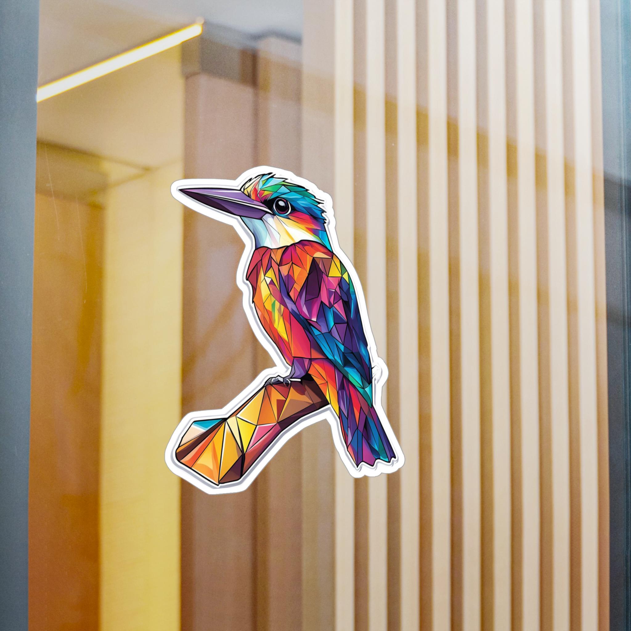 Colorful Kingfisher Vinyl Decal: Vibrant Bird Sticker