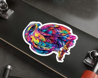 Colorful Falcon Sticker: Wildlife Vinyl Decal