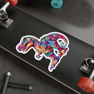 Dinosaur Decals, T-Rex Sticker, Fun Vinyl Stickers, Colorful Laptop Decal, Cute Car Decals, Jurassic Park Decor, Kids Room Wall Art,