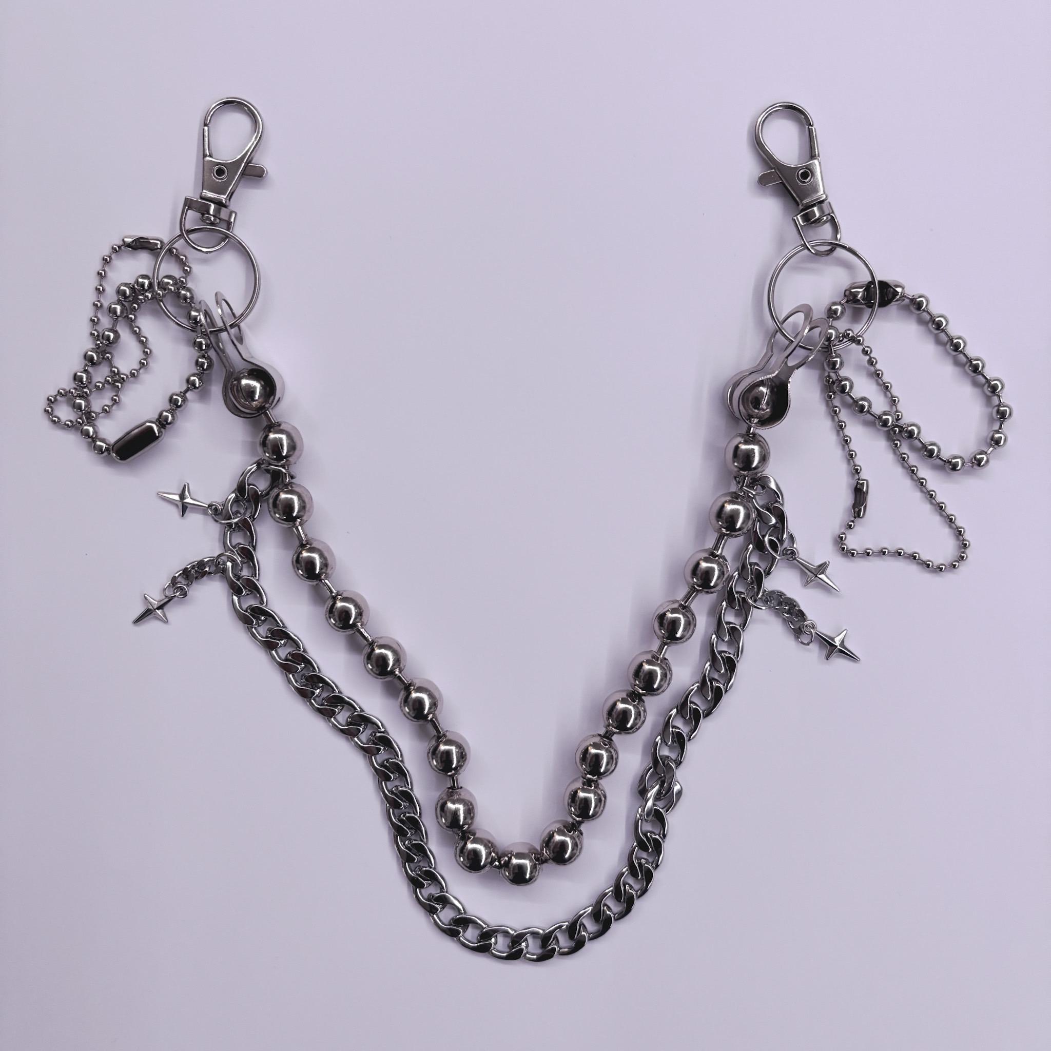 小物 Wallet chain y2k Y2k Chrome Wallet Chain - Etsy
