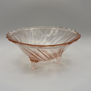 Vintage Rare Jeanette Pink Depression Glass Swirl Pattern