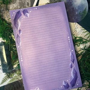 Crystal Memo Pad | Dark Academia Stationery | Witchy Office Supplies