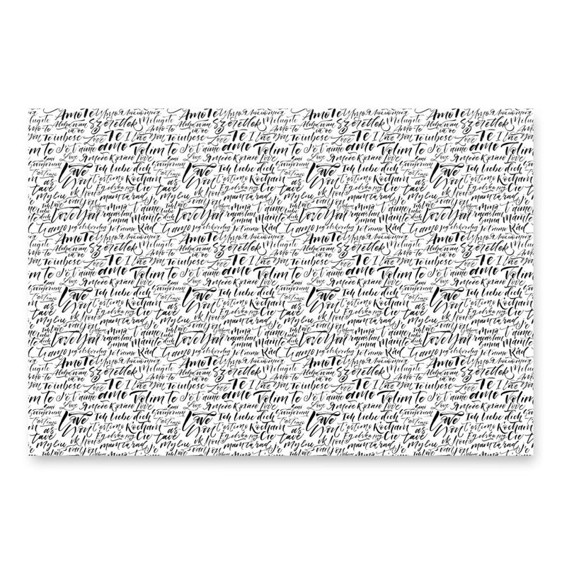 Amor Love Script Wrapping Paper Sheets - Etsy