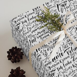 Amor Love Script Wrapping Paper Sheets - Etsy