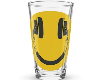 ヘッドホン ハッピースマイルフェイス シェイカー パイントグラス