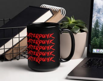 Splatter Punk Black Mug