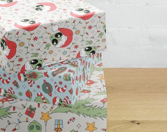 Alien Weihnachtspapierbögen