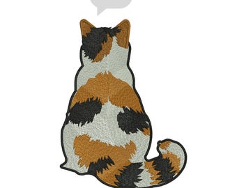 Cat Embroidery Design – Fill Stitch Cat Machine Embroidery Files, 3 Sizes Included, digital Download