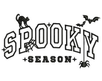 Spooky Season Embroidery Design, Halloween Machine Embroidery Design, Black Cat Spider Web  Spider Pattern, spooky season, Digital Download