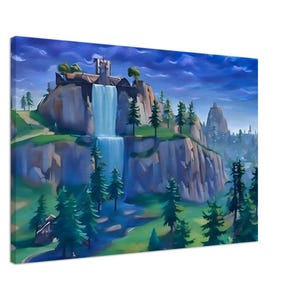 Gaming Battle Royale Canvas Wall Art (Viking Village) In an Oil Painting Design. FREE DELIVERY.